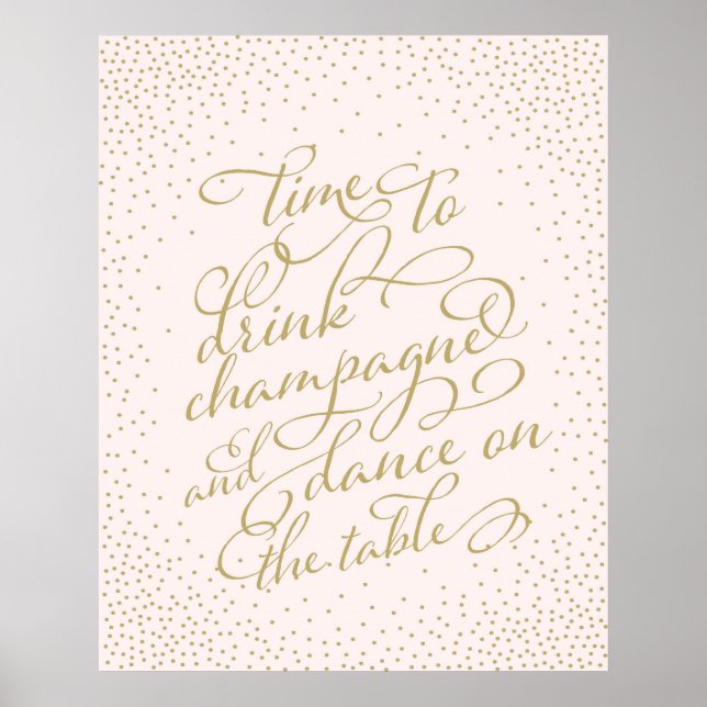 Póster Hora de Beber Champán y Bailar Sobre la Mesa (Frente)