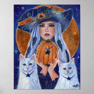 Póster Hora de calabaza bruja Halloween de Renee Lavoie
