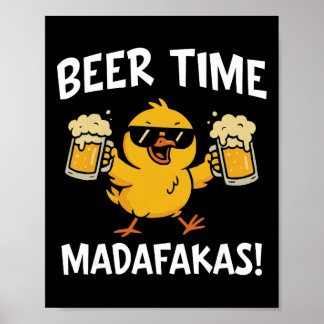 Póster Hora de Cerveza Madafakas Meme Divertido Pato Con