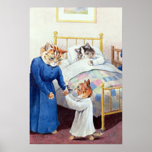 Póster Hora de dormir del gatito, Louis Wain