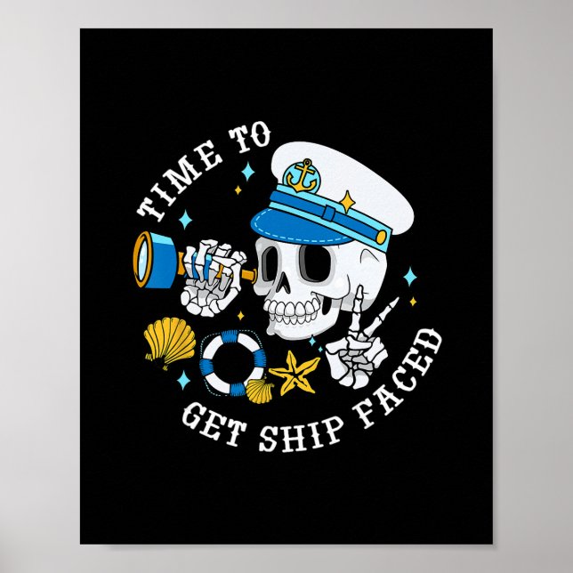 Póster Hora de Emborracharse en el Barco Capitán Esquelet (Frente)