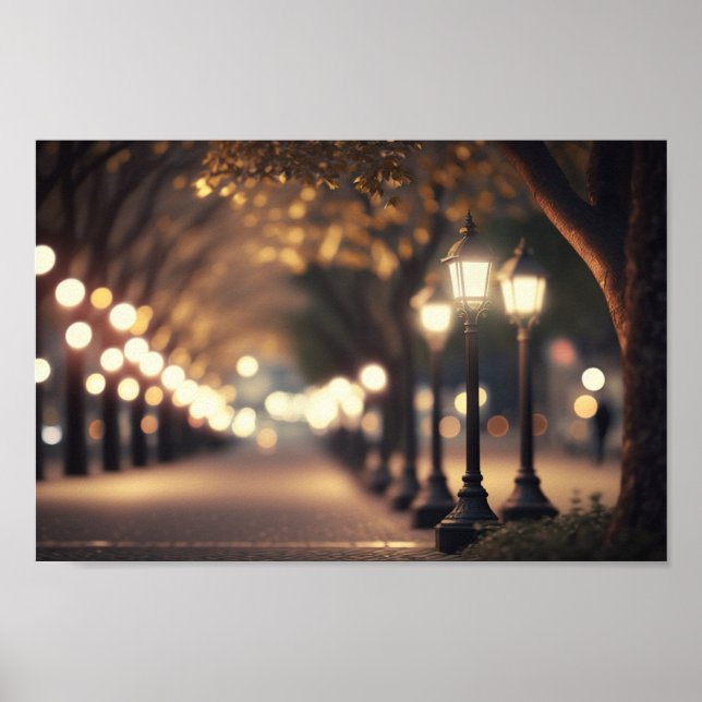 Póster Hora de la noche en el Parque con iluminación de B (Frente)