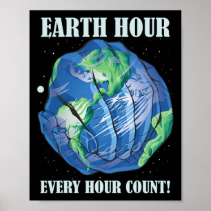 Póster Hora de la Tierra Cada Hora Contar Salvar Nuestro 