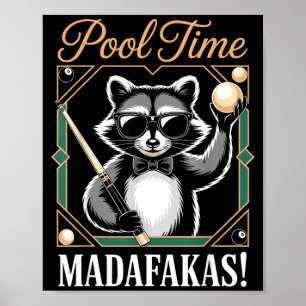 Póster Hora de piscina malditos payaso mapache jugador de