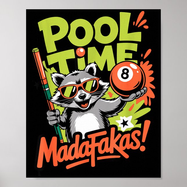 Póster Hora de piscina malditos payaso mapache jugador de (Frente)