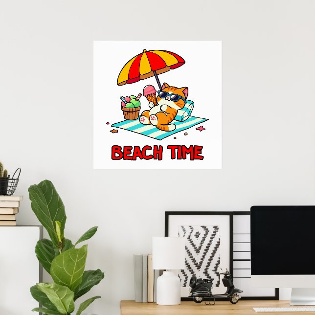 Póster Hora de playa 3 (Oficina en casa)