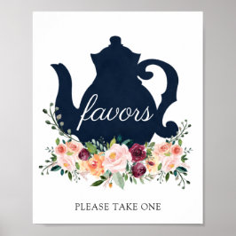 Póster Hora de que el té favorezca al Rótulo