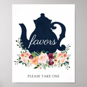 Póster Hora de que el té favorezca al Rótulo