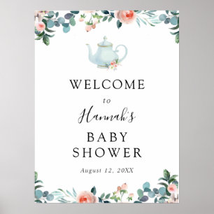 Póster Hora de recibir Tea Baby Shower