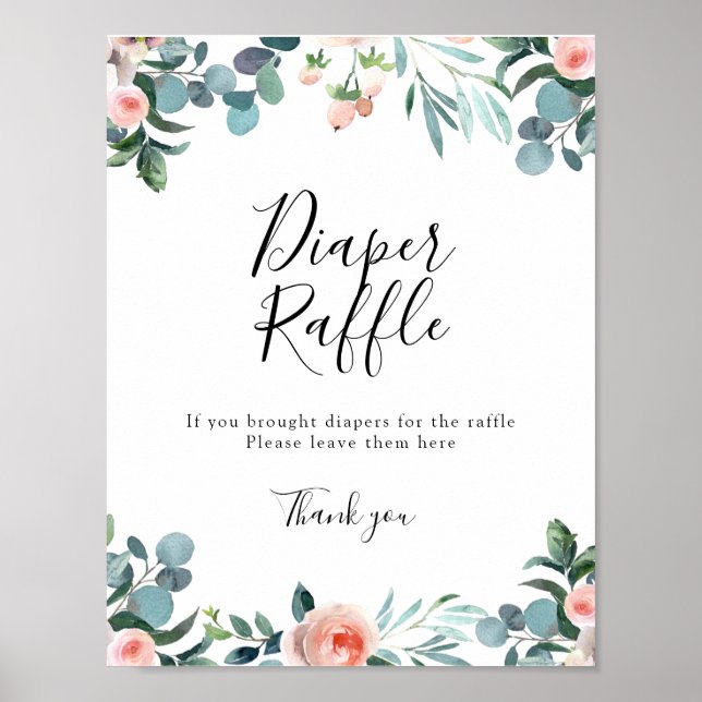 Póster Hora de tomar el té bebé Diaper Raffle Rótulo (Frente)