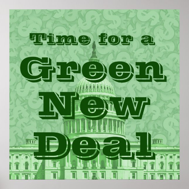 Póster Hora de un Nuevo Trato Verde (Frente)