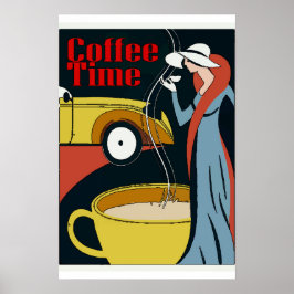 Póster Hora del café Art Deco