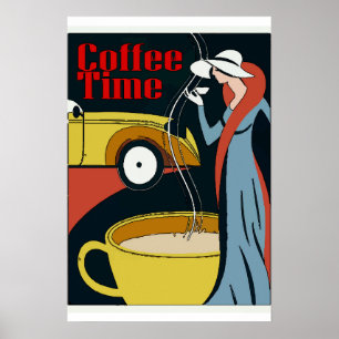 Póster Hora del café Art Deco
