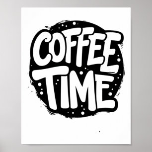 Póster Hora del Café - Tipografía manuscrita en negrita P