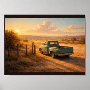 Póster Hora dorada en el campo de Texas