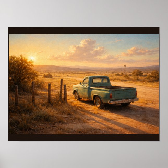 Póster Hora dorada en el campo de Texas (Frente)