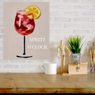 Póster Hora Feliz de Cóctel Italiano Vintage Retro Abstra