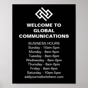 Póster Horario Comercial Personalizado de Empresa Moderna