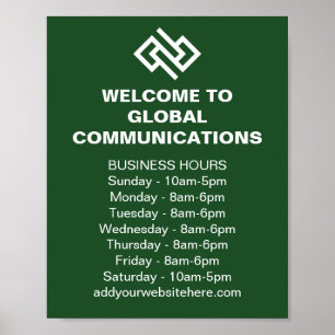 Póster Horario Comercial Personalizado de Green Company