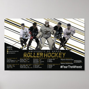 Póster Horario del hockey del rodillo de Akron