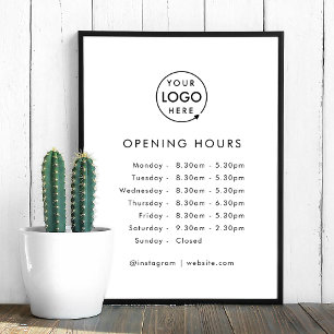 Póster Horarios de apertura   Horas de apertura de logoti