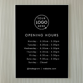 Póster Horarios de apertura | Horas de apertura del logot