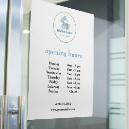 Póster Horas de apertura de Blue Flower Mixer Business 