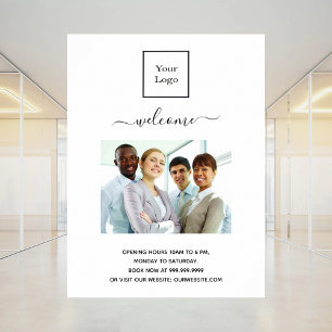 Póster Horas de apertura de la foto del logotipo de negoc