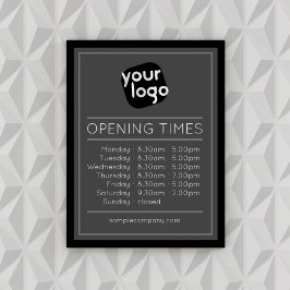 Póster Horas De Apertura Del Logotipo De personalizable Y