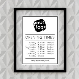 Póster Horas De Apertura Del Logotipo De personalizable Y