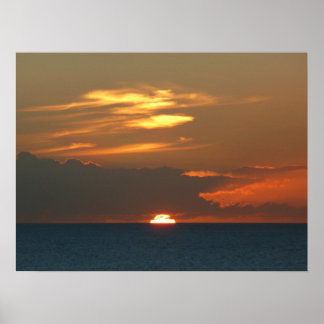 Póster Horizon Sunset Colorous Seascape Photography