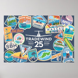 Póster horizontal del 25º aniversario de Tradewind