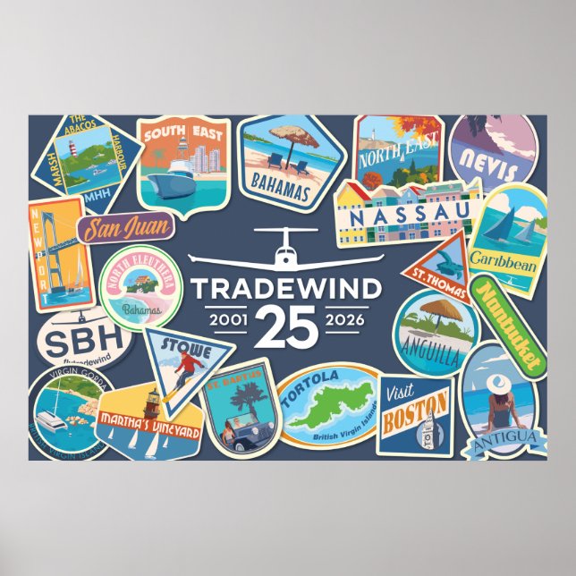 Póster horizontal del 25º aniversario de Tradewind (Frente)