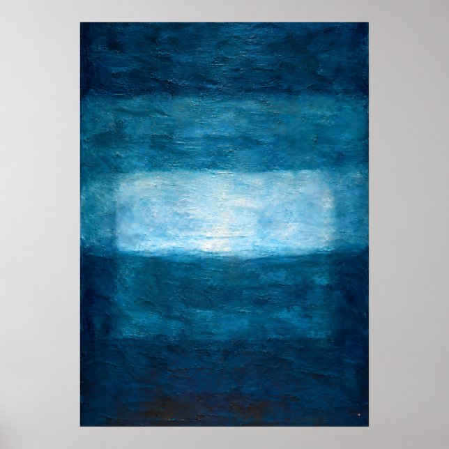Póster Horizonte Azul Profundo Abstracto Con Atmósfera Te (Frente)