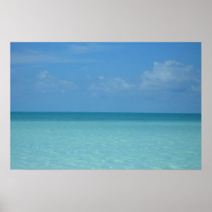 Póster Horizonte Caribeño Azul Turquesa Tropical