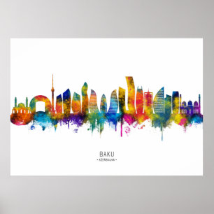 Póster Horizonte de Bakú Azerbaiyán
