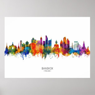 Póster Horizonte de Bangkok Tailandia