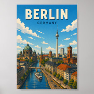Póster Horizonte de Berlín Alemania Torre de TV Paisaje U
