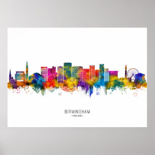 Póster Horizonte de Birmingham Inglaterra