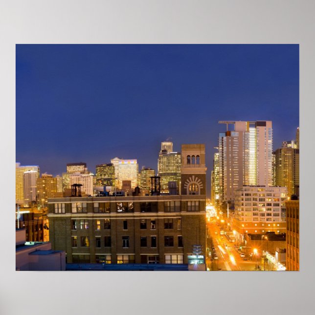 Póster horizonte de Chicago, Illinois, tomado desde West  (Frente)