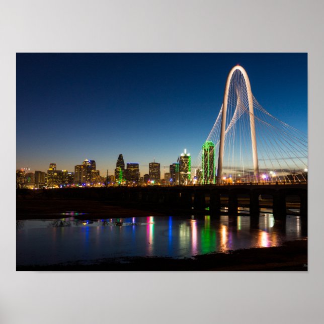 Póster Horizonte de Dallas al amanecer (Frente)