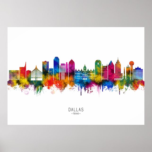 Póster Horizonte de Dallas Texas (Frente)