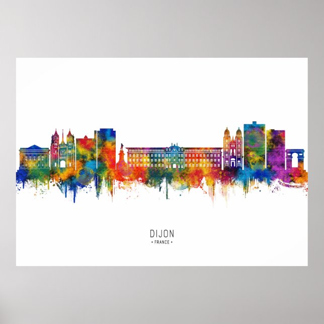 Póster Horizonte de Dijon Francia (Frente)