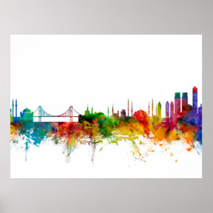 Póster Horizonte de Estambul Turquía