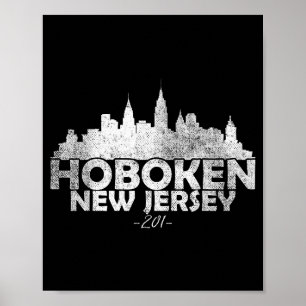 Póster Horizonte de Hoboken Nueva Jersey Nj