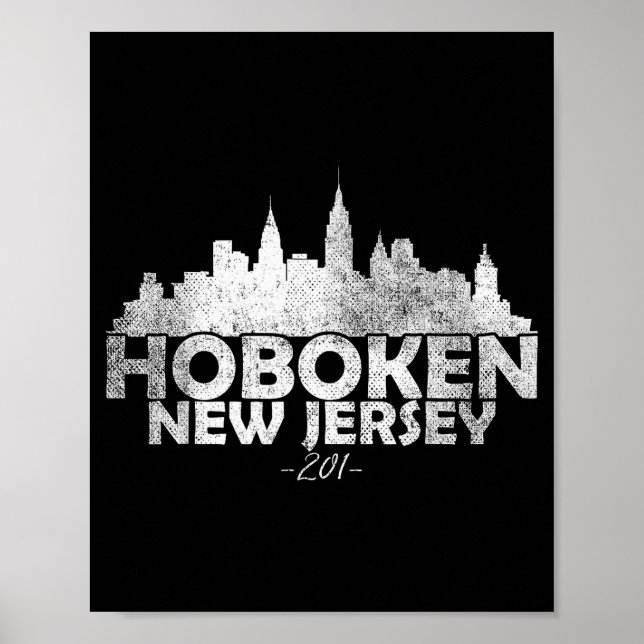 Póster Horizonte de Hoboken Nueva Jersey Nj (Frente)