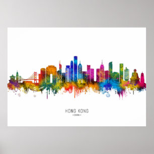 Póster Horizonte de Hong Kong China