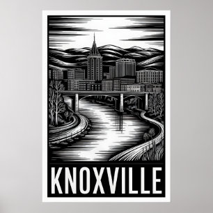 Póster Horizonte de Knoxville Tennessee en Grabado en Mad