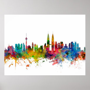 Póster Horizonte de Kuala Lumpur Malasia