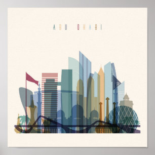 Póster Horizonte de la ciudad de Abu Dhabi, United Arab